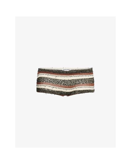 Jaded London White Stripe Knit Mini Shorts