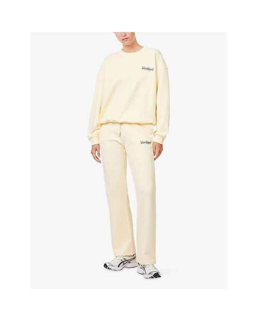 ADANOLA Natural Logo-Embroidered Straight-Leg Cotton Jogging Bottoms