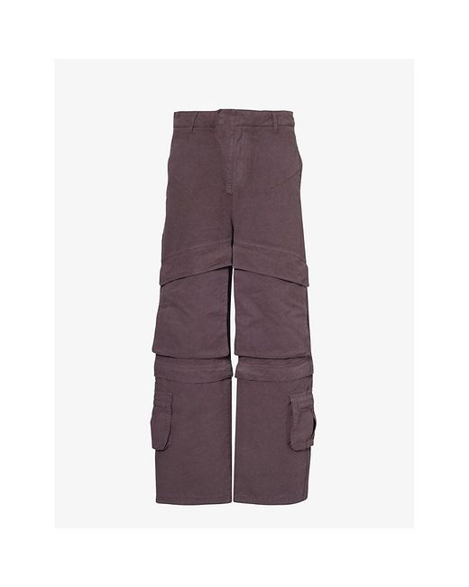 Entire studios Purple Lu Hard Wide-leg Relaxed-fit Cotton-canvas Cargo Trousers X for men