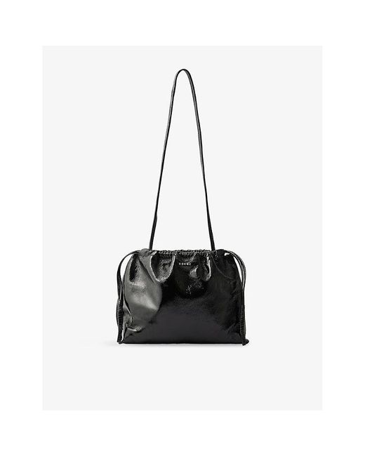 Soeur Black Suzette Patent-Leather Shoulder Bag