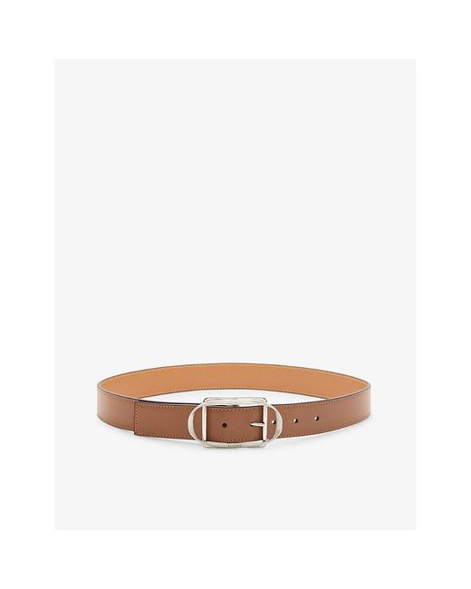 Loewe Brown Curved Buckle Leather Belt