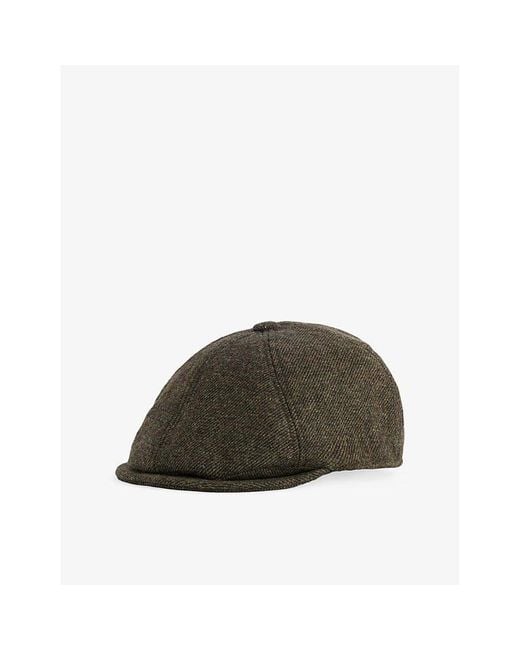 Barbour Brown Claymore Wool-Blend Baker Boy Cap for men