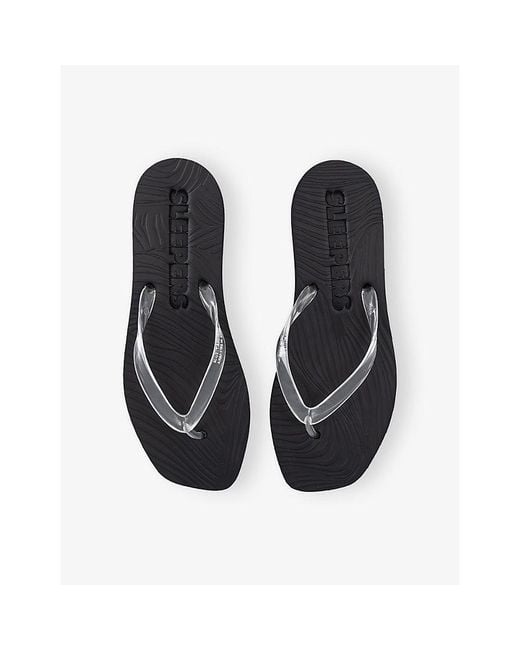 Sleeper Black Platform Rubber Flip-Flops