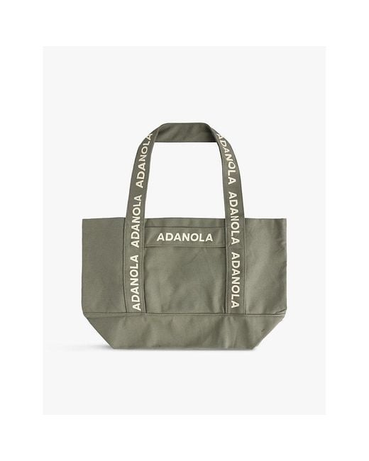 国内発送【ADANOLA】Branded Strap Tote Bag Branded Strap Tote Bag - Black/Cream