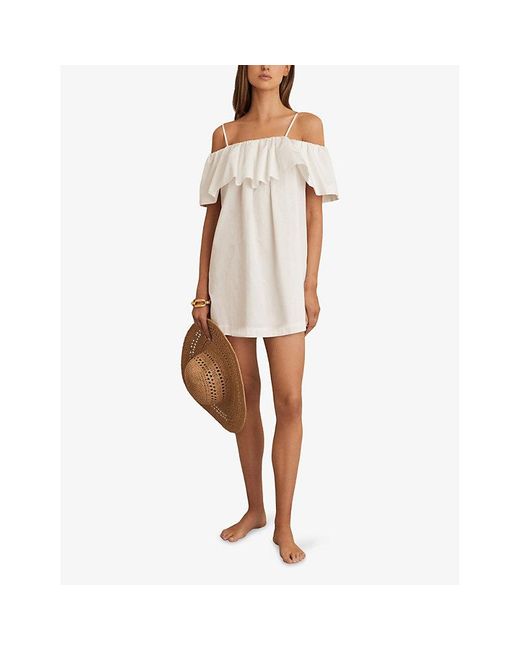 【海外限定】REISSワンピース☆Lucia Ruffle Mini Dress, Ivory Lucia Ruffle Dress - Ivory – Cherie
