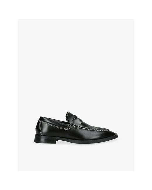 Miista Black Lucan Leather Penny Loafers