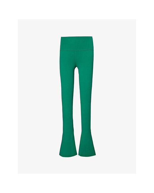 lululemon athletica Green Align Brand-print Flared-leg Stretch-woven leggings