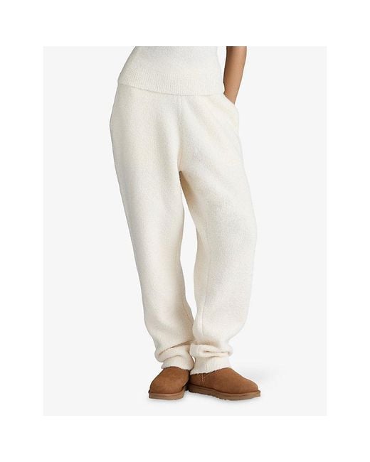 House Of Cb White Geena Tapered Knitted Jogging Bottoms