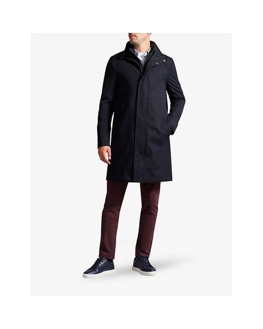 Ted Baker Blue Vy Erolson Funnel-neck Quilted Shell Coat for men
