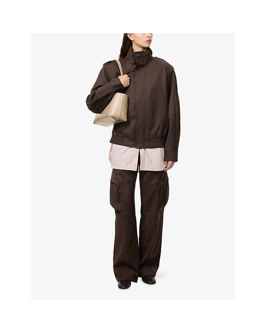 Frankie Shop Brown Kelly Padded Wool-Blend Blouson