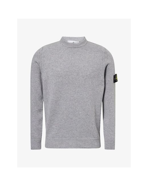 Stone Island Gray 5100072 Crewneck Wool Knit Jumper for men