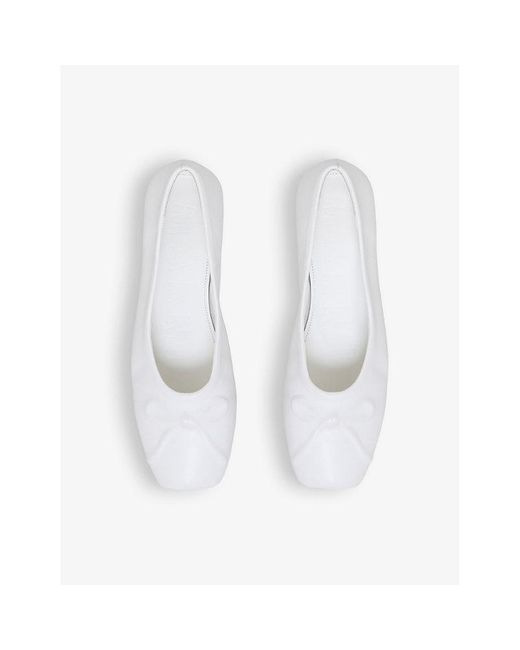Marni White Dancer Square-toe Leather Ballerina Flats