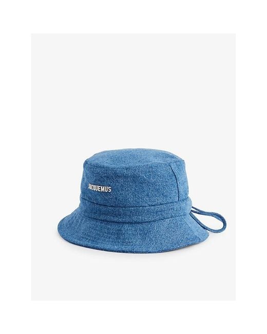 Jacquemus Blue Le Bob Gadjo Brand-plaque Cotton-blend Bucket Hat