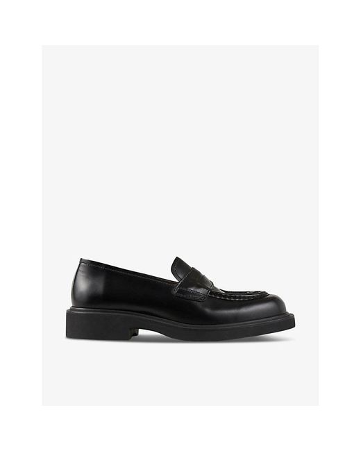 Sandro Black Logo-debossed Chunky-sole Leather Loafers for men
