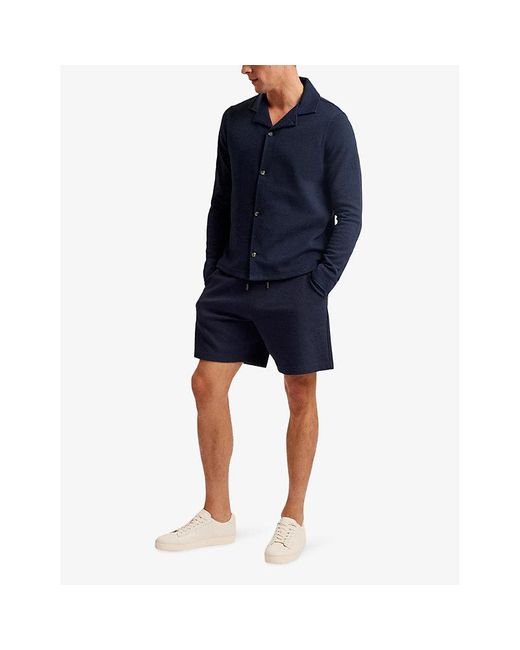Ted Baker Blue Pensho Relaxed-fit Cotton-jersey Shorts for men