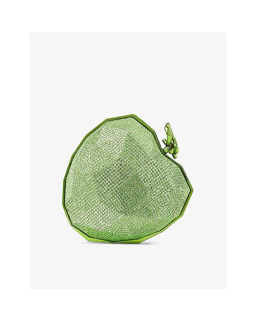 Jimmy Choo Green Faceted Heart-shaped Lucite Clutch Bag