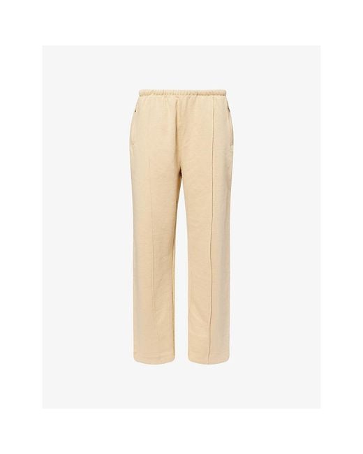 ADANOLA Natural Wide-Leg Zip-Pocket Cotton Jogging Bottoms