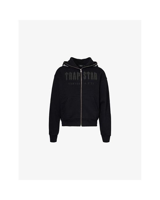 Trapstar Black Skull Decoded Cotton-Blend Hoody for men