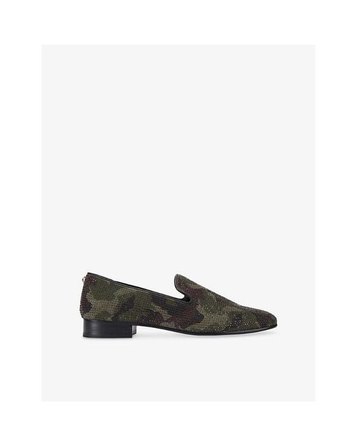 Kurt Geiger Black Ace Camo Suede Loafers for men