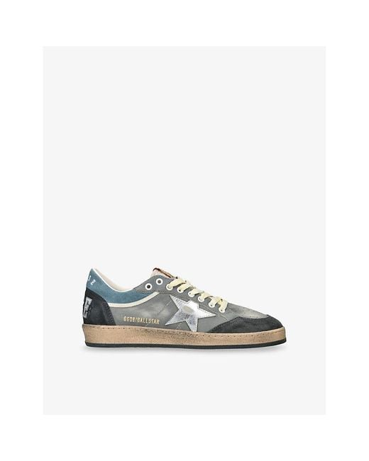 Golden Goose Deluxe Brand Blue Ballstar Double Leather Low-Top Trainers for men