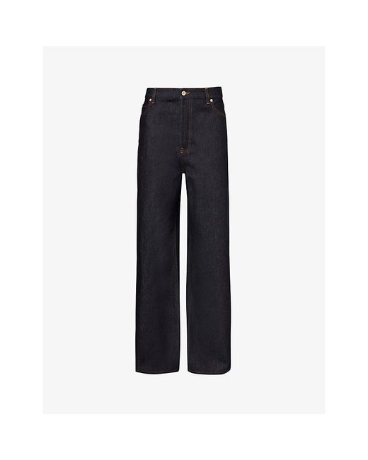 Loewe Blue Brand-patch Mid-rise Wide-leg Jeans for men