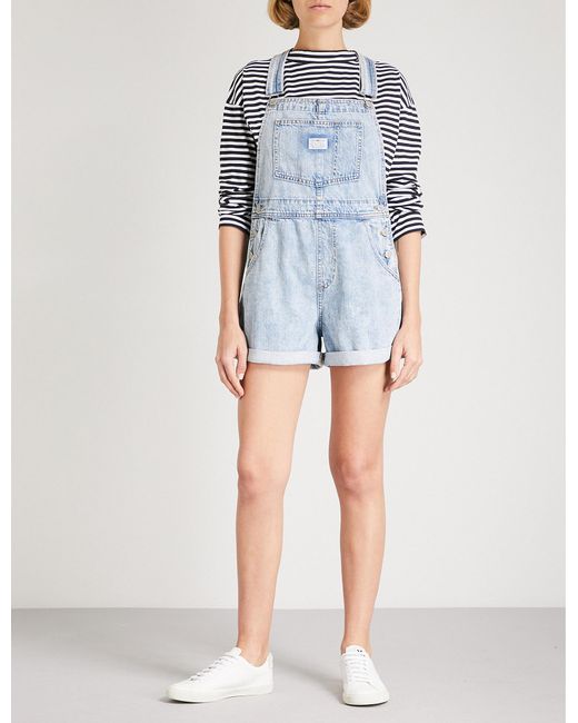 Levi's Shortall Denim Dungarees in Blue 