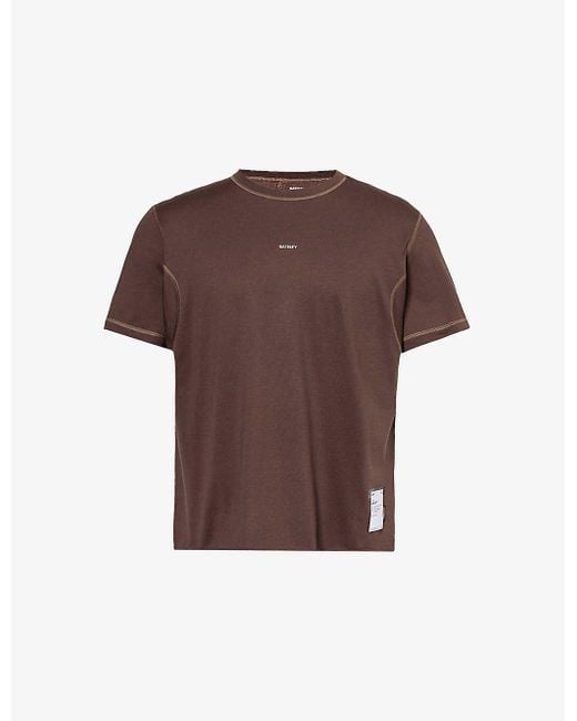 Satisfy Brown Softcelltm Cordura® Climb Brand-patch Cotton-blend Jersey T-shirt for men