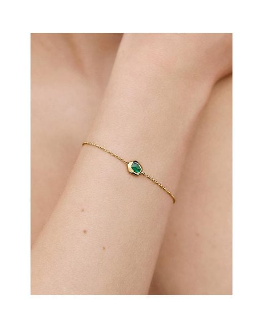 Monica Vinader Metallic Odyssey Onyx And 18Ct- Vermeil Chain Bracelet