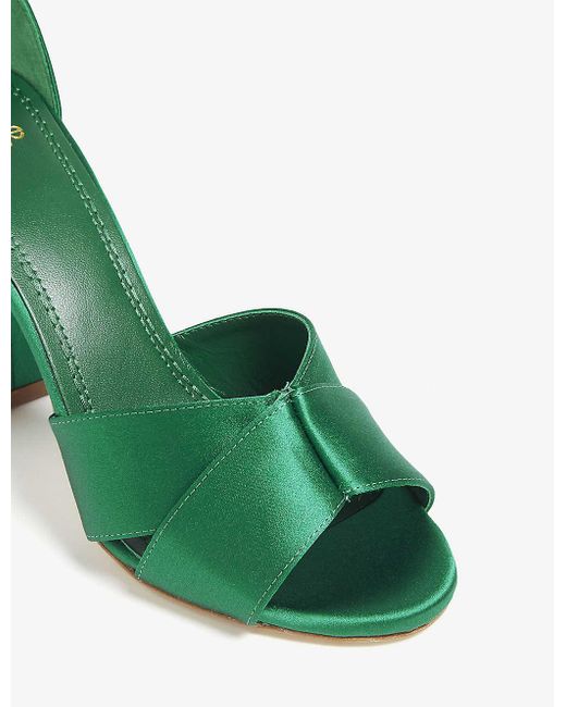 Maje Forigama Satin Heeled Sandals in Green | Lyst Australia