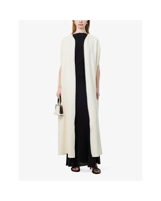 Gabriela Hearst Natural Corinth Dropped-shoulder Relaxed-fit Silk And Wool-blend Cape