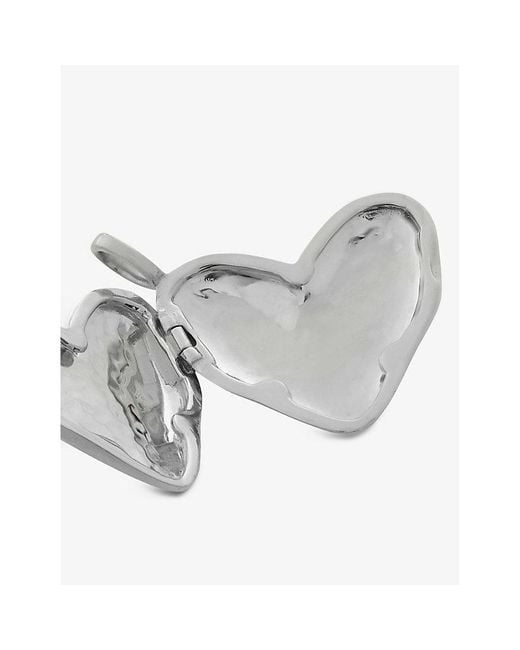 Monica Vinader White Heart-Shaped Sterling- Locket Pendant