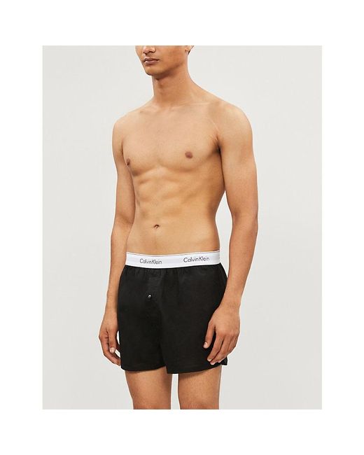 Calvin Klein Modern Cotton Slim-fit Boxer Shorts Pack Of Two X in Black for  Men | Lyst