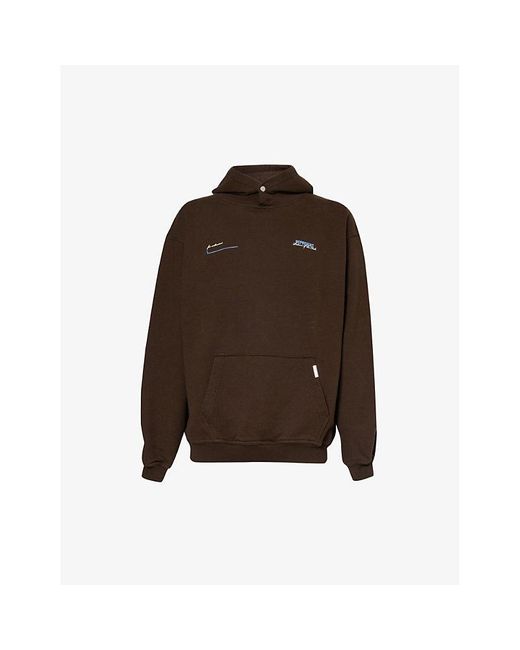 Represent Brown Patron Of The Club Brand-print Cotton-jersey Hoody for men