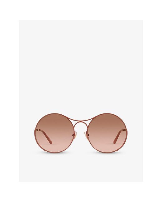 Chloé Pink Ch0166s Round-frame Metal Sunglasses