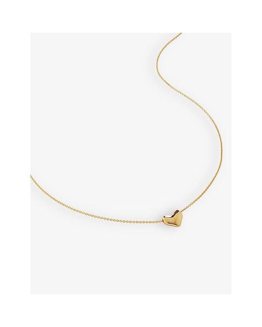 Monica Vinader Metallic Heart-charm 18ct Yellow -plated Vermeil Recycled Sterling-silver Pendant Necklace