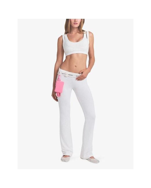 NikeSKIMS White Airy Low-Rise Mini Flare Jersey Trousers