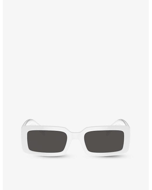 Dolce & Gabbana White Dg6187 Rectangle-frame Injected Sunglasses