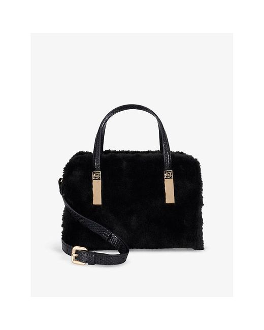 Dune Black Dinkydenbeigh Mini Faux-Fur Tote Bag