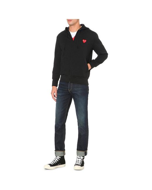 COMME DES GARÇONS PLAY Black Play Heart Logo Jersey Hoody for men