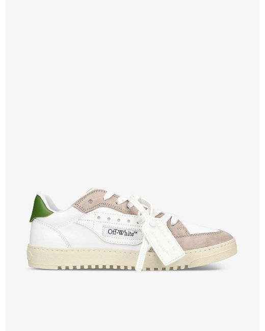 Off-White c/o Virgil Abloh Natural 5.0 Panelled Leather And Woven Low-top Low-top Trainers for men
