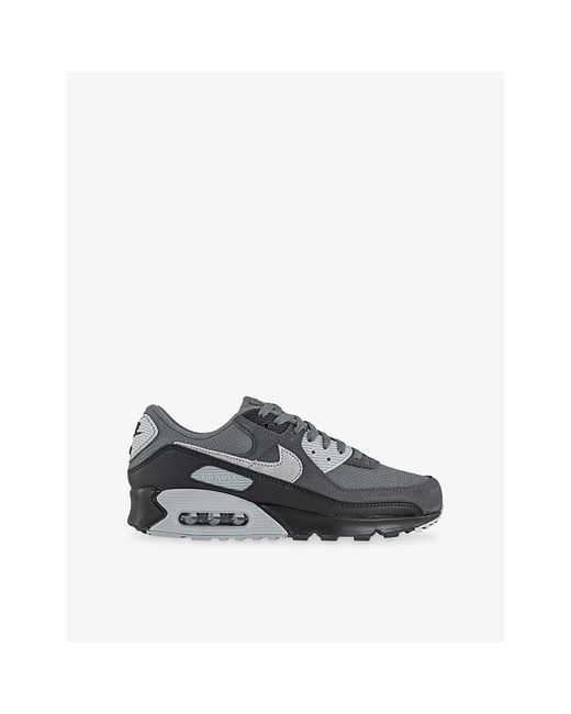 Nike Gray Air Max 90 Leather And Mesh Trainers for men
