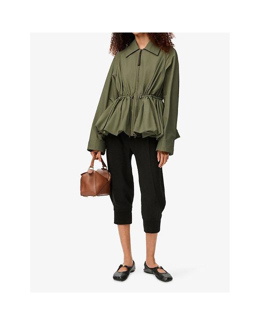 Loewe Green Drawstring-Waist Cotton-Blend Jacket