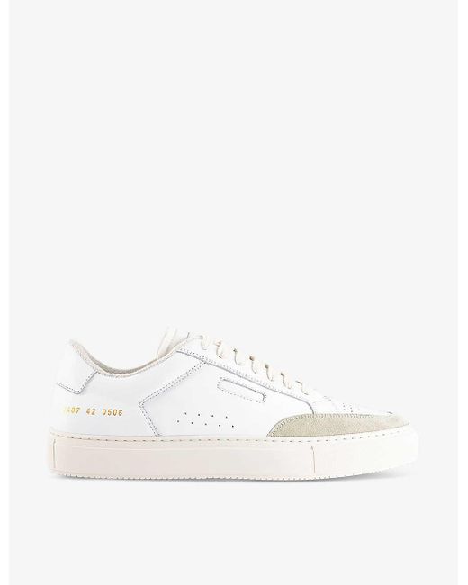 Common Projects Natural Tennis Pro Number-print Leather And Suede Low-top Trainers for men
