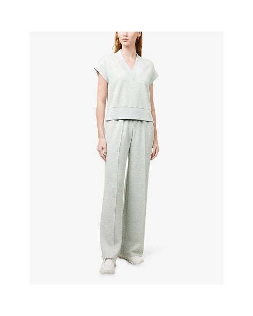 Varley White The Wide-Leg 30In Stretch-Woven Jogging Bottoms