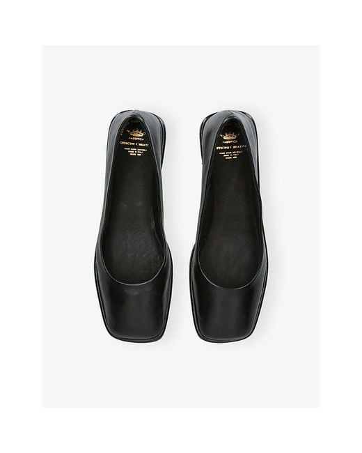 Officine Creative Black Clover Leather Ballet Flats