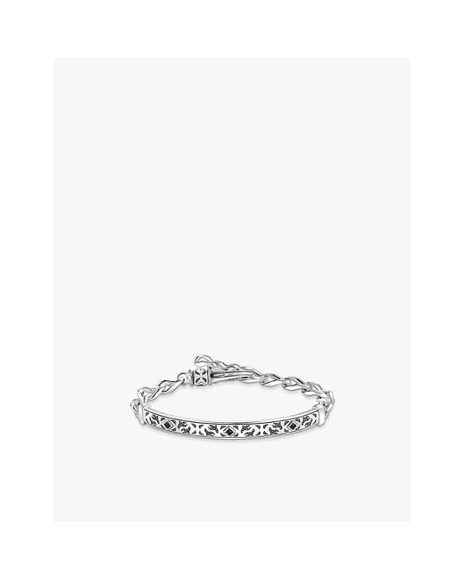 Thomas Sabo White Engraved Sterling- And Zirconia Cuff Bracelet