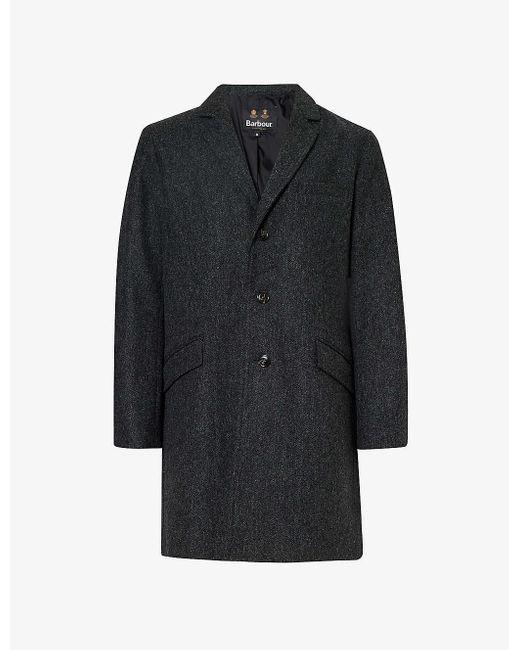 Barbour Black Harrow Notched-lapel Regular-fit Wool Jacket Xx for men