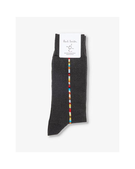 Paul Smith Black Vittore Stripe-pattern Cotton-blend Socks for men