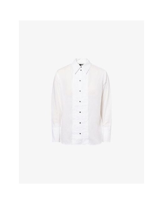 ME+EM White Relaxed Tux Cotton Shirt