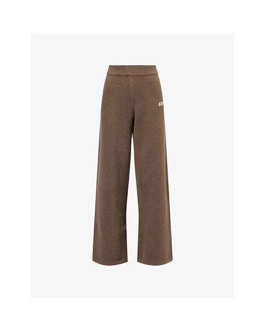 ADANOLA Brown Varsity Knit Straight-Leg Jogging Bottoms